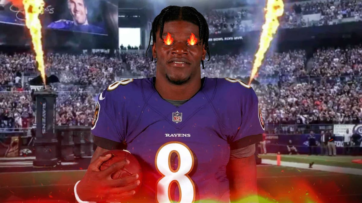 Ravens' Lamar Jackson with fire in his eyes