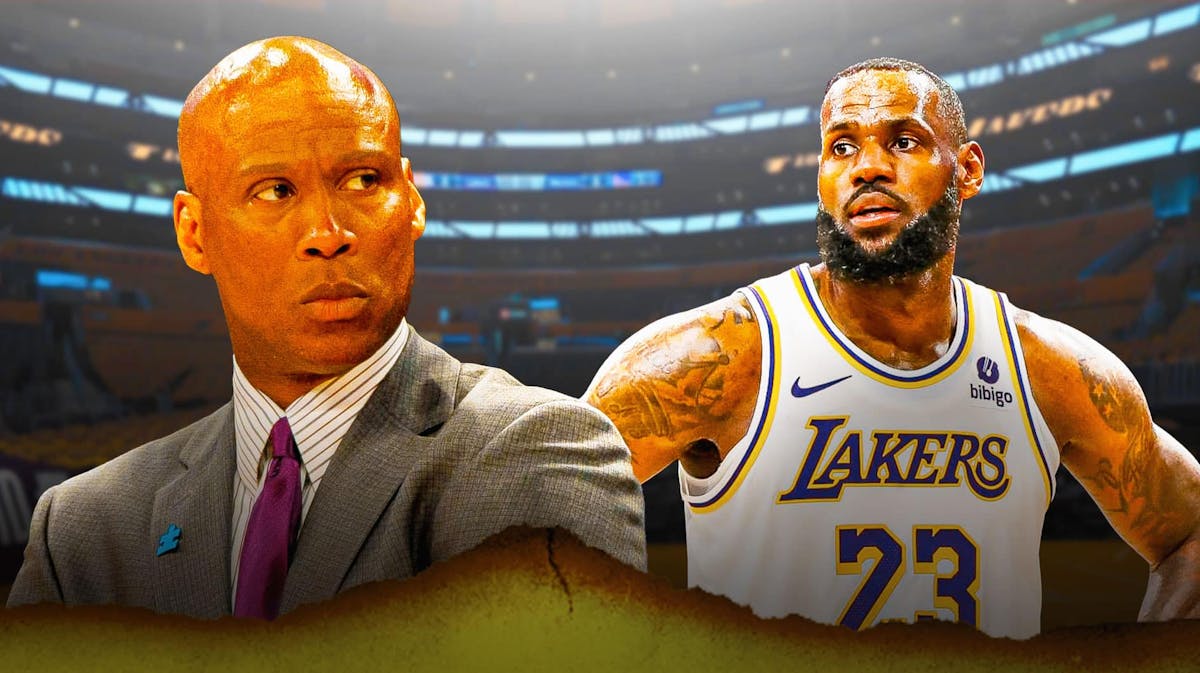 Former Los Angeles Lakers Head Coach Byron Scott and LeBron James