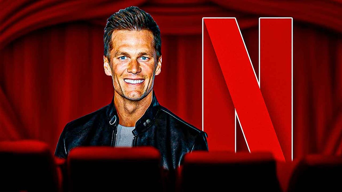 Tom Brady with a Netflix logo