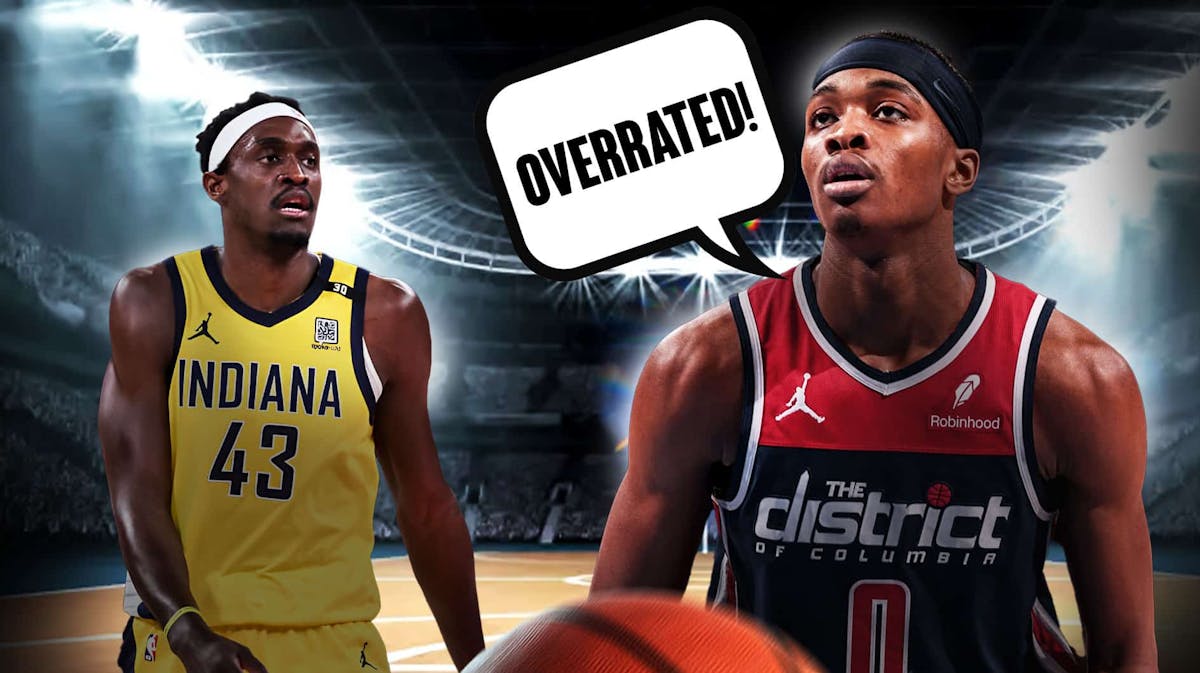 Pascal Siakam and Bilal Coulibaly with overrated speech bubble