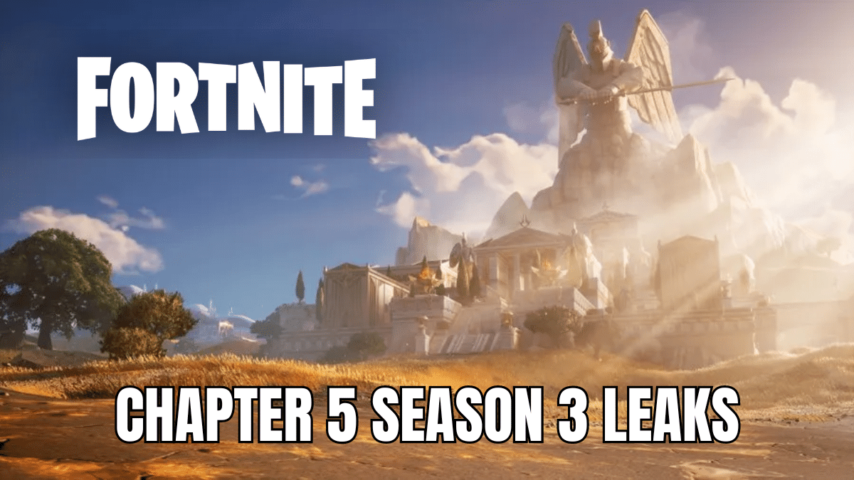 key image showing fortnite mount olympus with fortnite logo and text chapter 5 season 3 leaks
