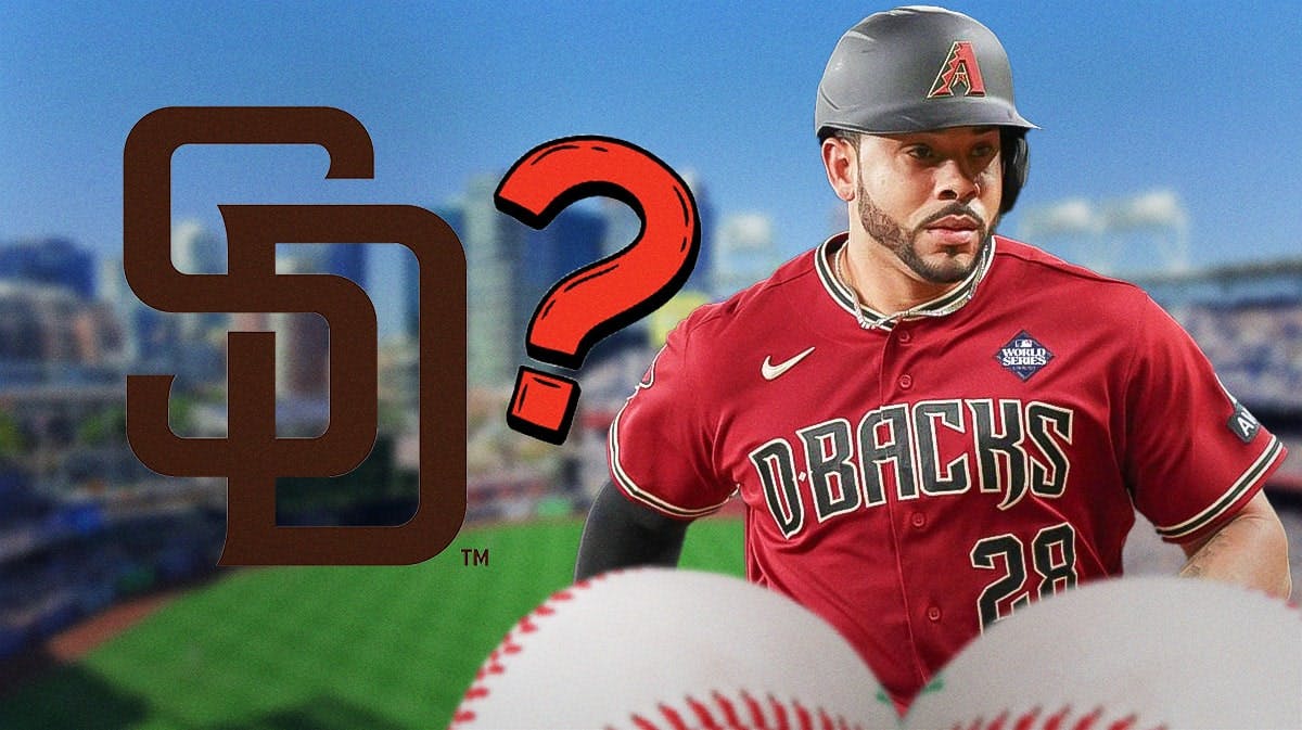 Tommy Pham with a question mark between him and the San Diego Padres logo.