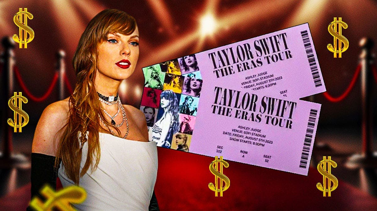 Taylor Swift with Eras concert tickets.