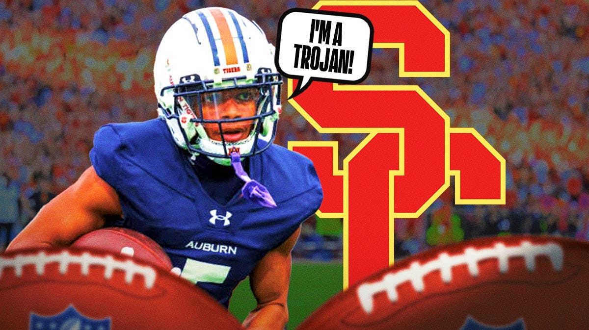 Jay Fair next to USC logo saying "I'm a Trojan!"