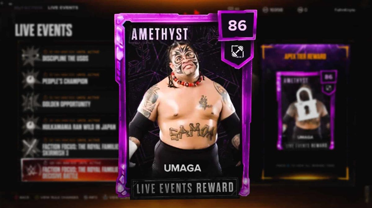 WWE 2K24 Amethyst Live Event Reward Umaga MyFACTION