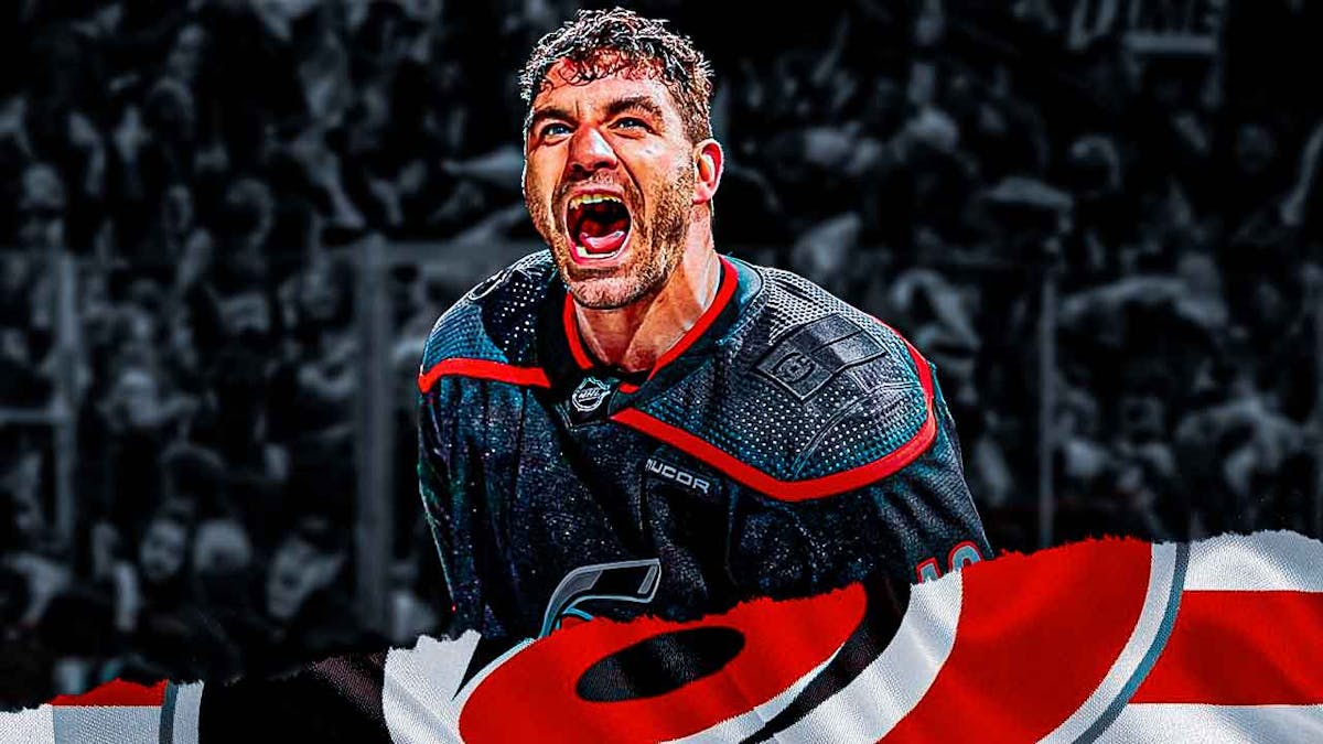 Hurricanes star Jordan Martinook beating the Islanders in the Stanley Cup Playoffs.