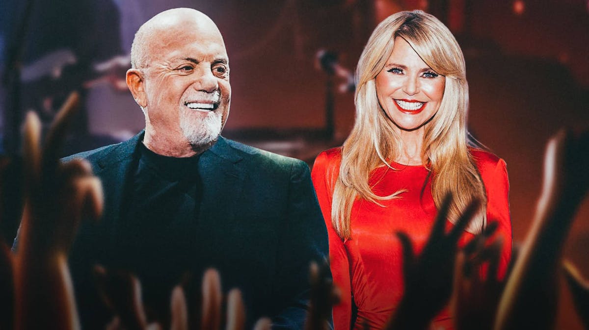 Billy Joel and ex-wife Christie Brinkley with Madison Square Garden background.