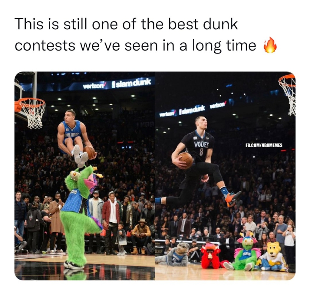 This dunk contest was legendary!

#NBA #NBAMemes #DunkContest #Magic #Timberwolves