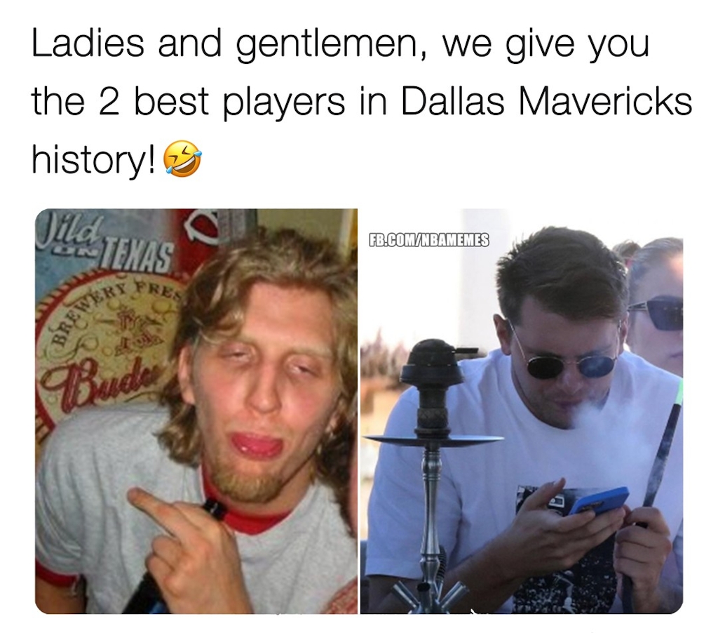 Both would still drop 40 on your favorite team😪

#dallasmavericks #lukadoncic #dirknowitzki