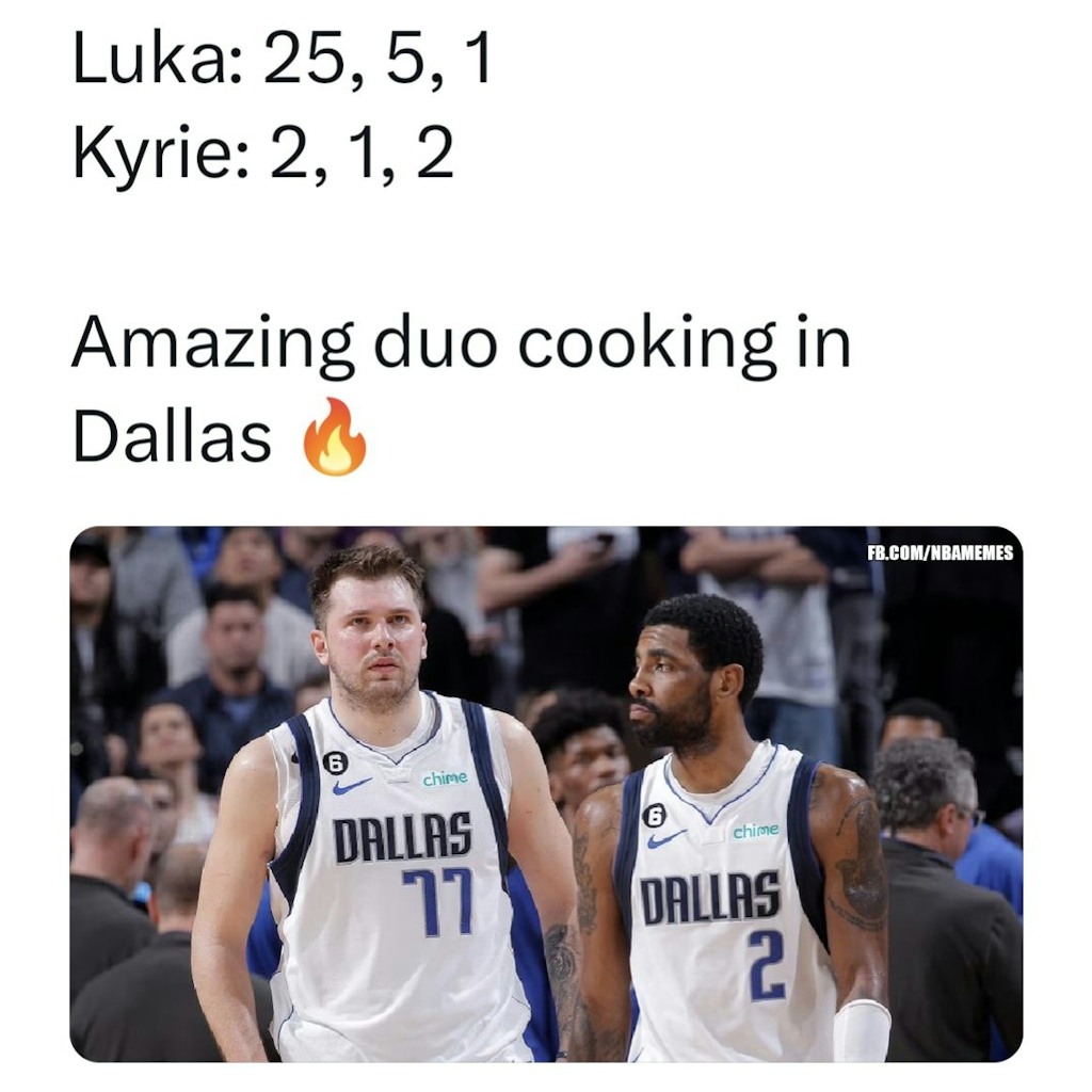 Let's hope this is just for the preseason 😬

#Mavs #DallasMavs #KyrieIrving #LukaDoncic #nbamemes