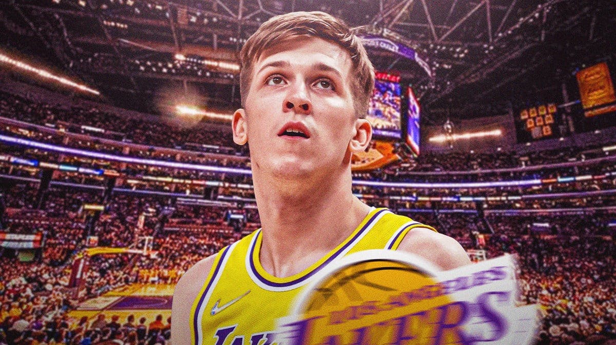 Austin Reaves of the Lakers looking serious
