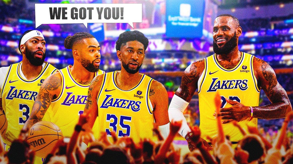 Anthony Davis, D'Angelo Russell, and Christian Wood led LeBron James and the Lakers to win Monday night against the Magic