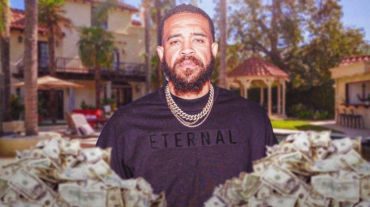 JaVale McGee in front of his former mansion