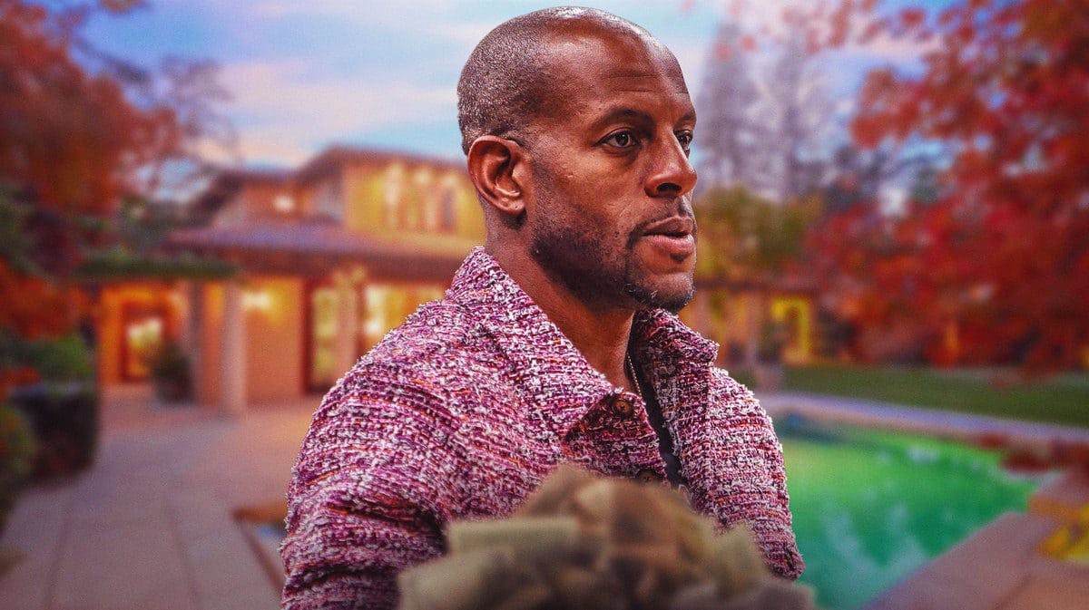 Andre Iguodala in front of his former mansion in the Bay Area.