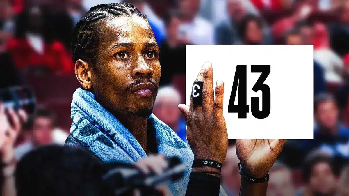 NBA legend Allen Iverson holding up 43
