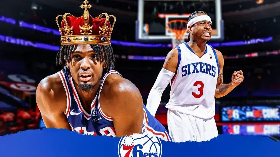 76ers Tyrese Maxey with Allen Iverson amid Joel Embiid injury and win over Jazz
