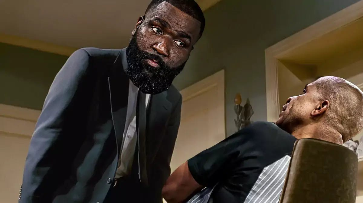 Kendrick Perkins as Jules of Pulp Fiction and then the other guy dressed as an NBA ref