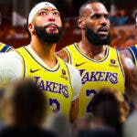 Lakers' Anthony Davis and LeBron James with Pacers' Tyrese Haliburton and Pascal Siakam