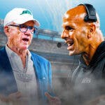 Jets Woody Johnson and Robert Saleh after NFL owners meeting and NFL Free Agency