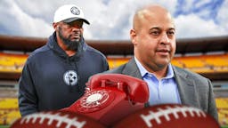 Pittsburgh Steelers head coach Mike Tomlin and general manager Omar Khan