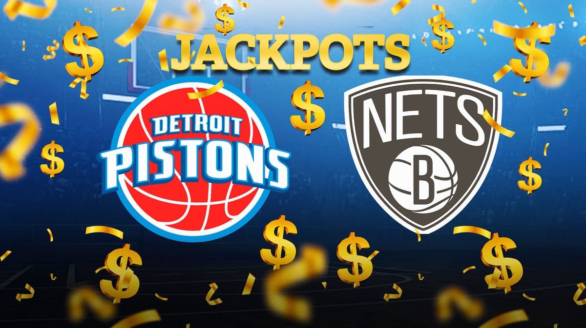 Pistons logo rests next to Nets logo after NBA parlay win