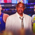 Lakers D'Angelo Russell with Nuggets Nikola Jokic and Charles Barkley amid NBA Playoffs