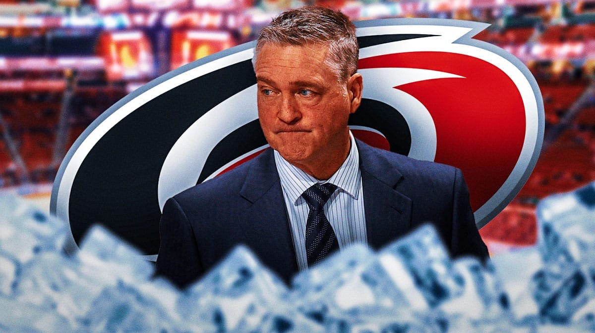 Angry Patrick Roy, Hurricanes rink in the background