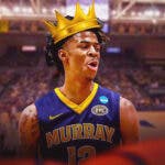 Ja Morant in Murray State jersey and crown on his head