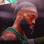 Celtics' Jaylen Brown looking sad