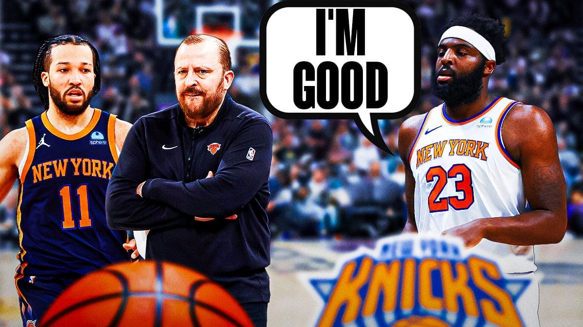 Knicks' Mitchell Robinson saying "I'm Good" to Tom Thibodeau and Jalen Brunson