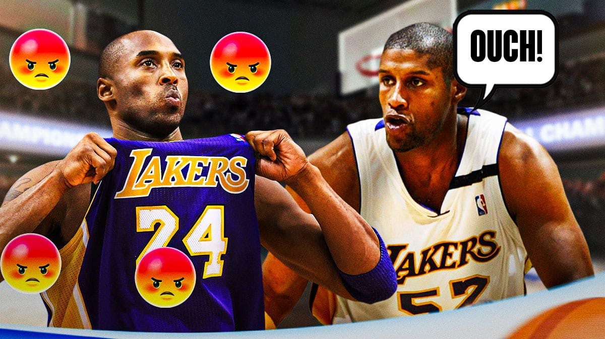 Kobe Bryant on one side with a bunch of angry emojis around him, Samaki Walker on the other side with a speech bubble that says "Ouch!"