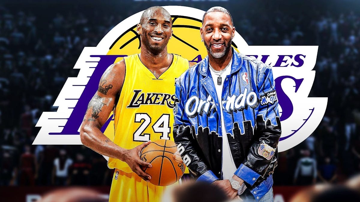 Lakers' Kobe Bryant stand next to Tracy McGrady, fans debate GOAT list in background