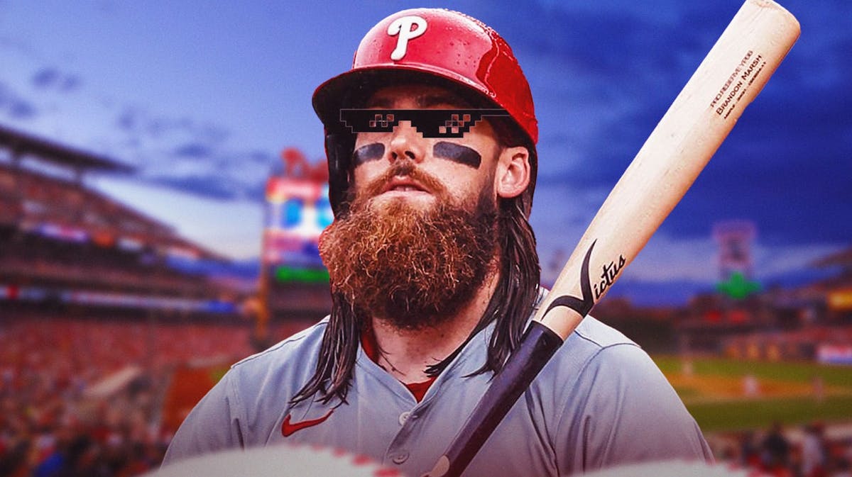 Brandon Marsh (Phillies) with deal with it shades