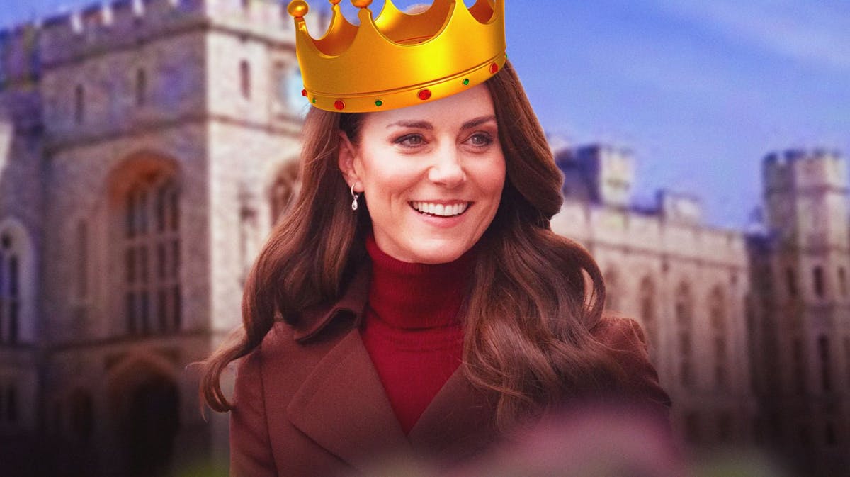 Princess Kate with a playful crown on her head