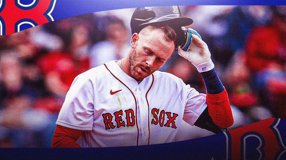 Trevor Story in Boston Red Sox jersey with sad face