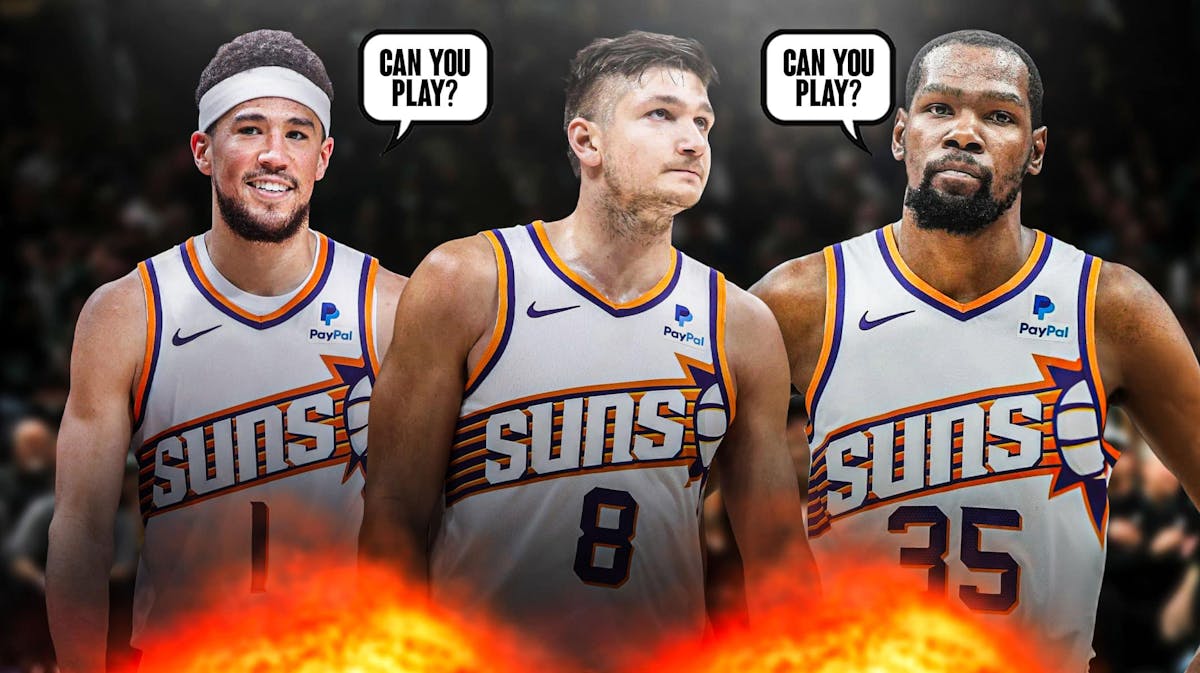 Suns' Devin Booker and Kevin Durant asking Grayson Allen "Can you play?"