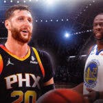 Suns Jusuf Nurkic with Warriors Draymond Green after loss to Kings