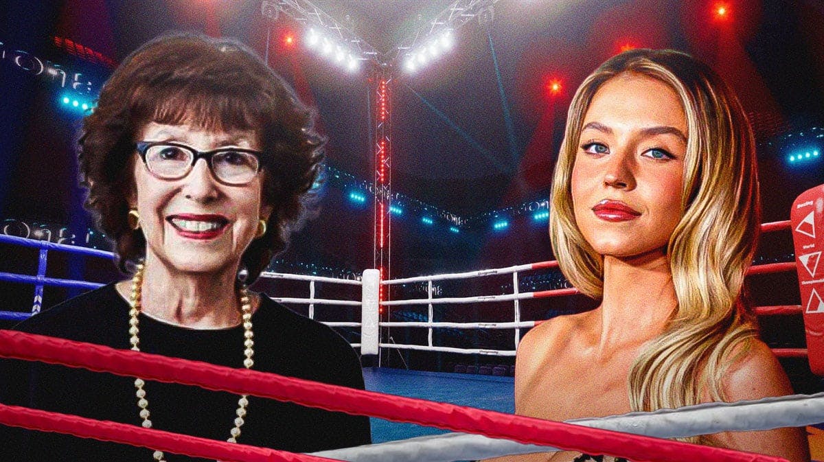 Sydney Sweeney and Carol Baum facing off in a boxing ring