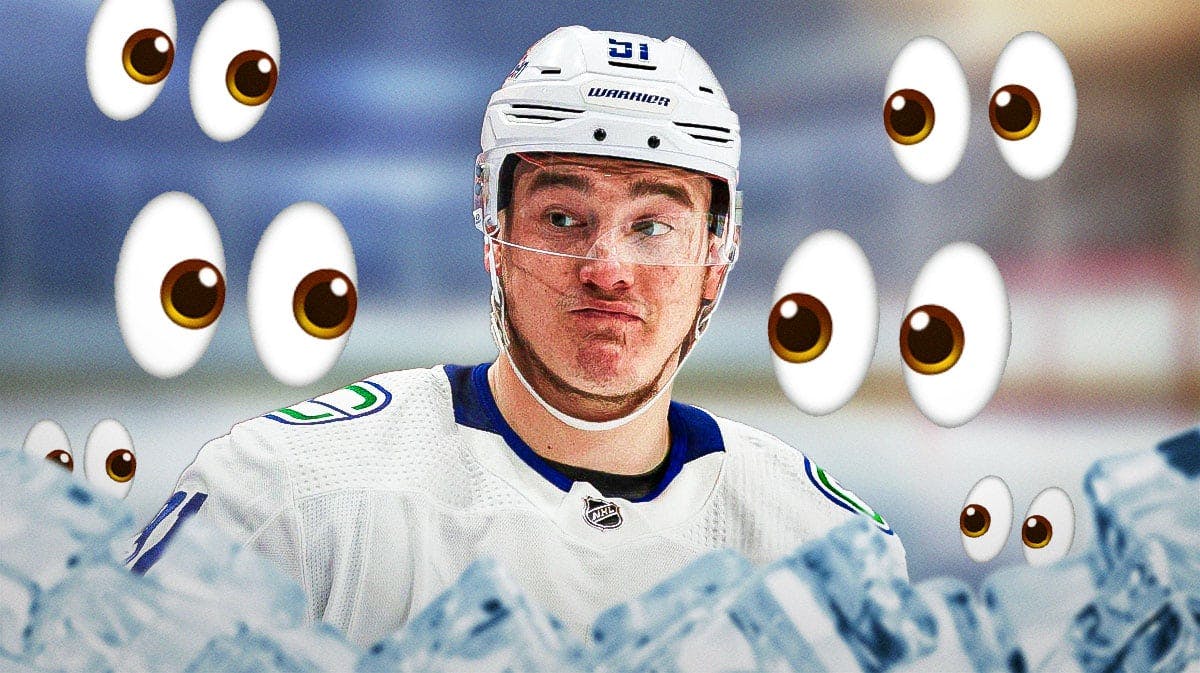 Nikita Zadorov with eyeball emojis around him