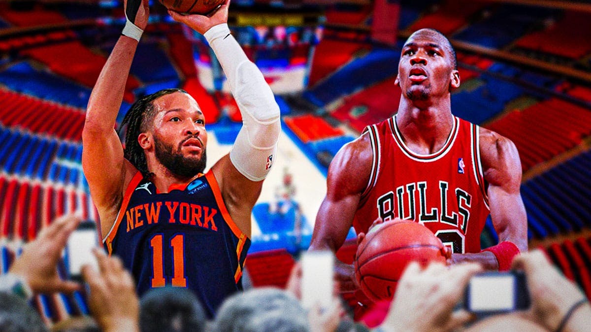 Knicks' Jalen Brunson and Bulls' Michael Jordan