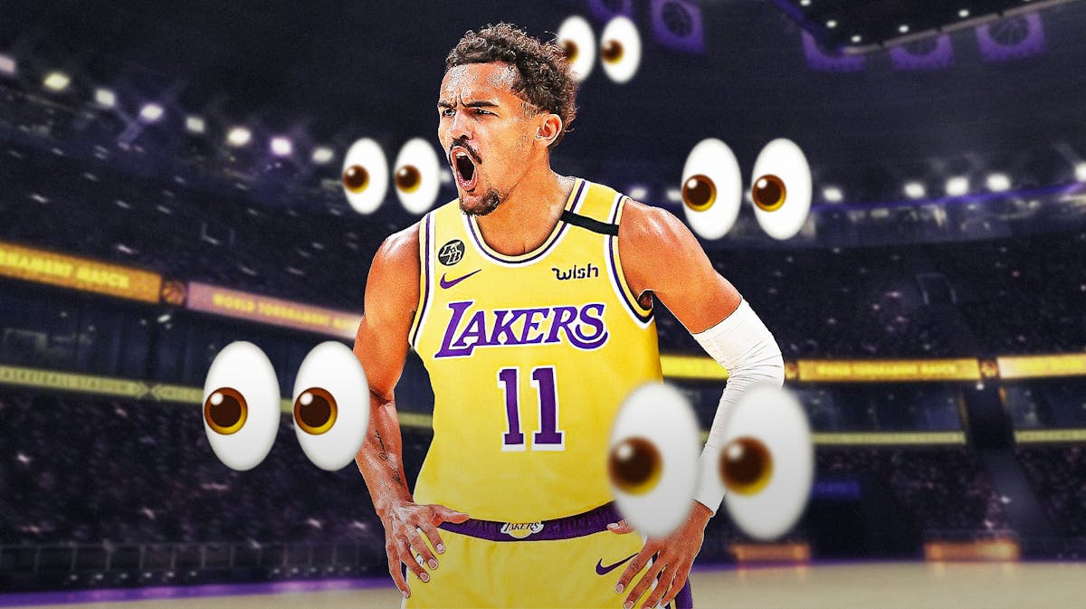 Trae Young in a Lakers uniform