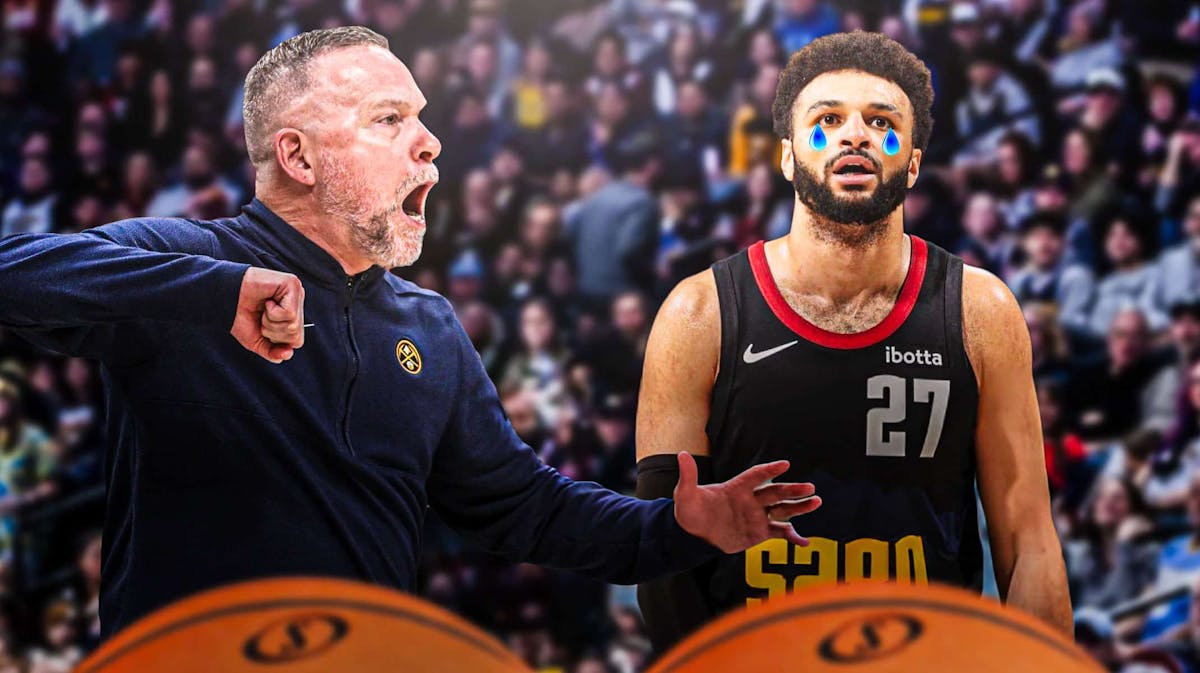 Nuggets Michael Malone yelling and Jamal Murray with tears on his face after Game 6 loss to Timberwolves