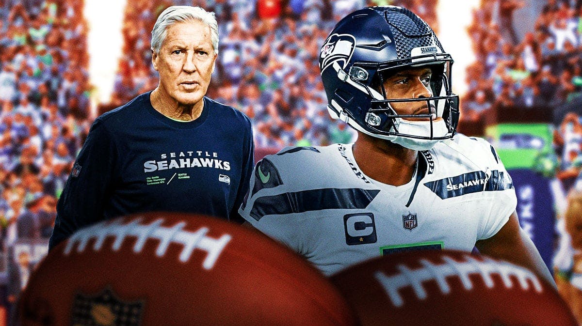 Seahawks, Seahawks schedule, Seahawks regular season, NFL schedule release, NFL schedule, Geno Smith and Pete Carroll with Seahawks stadium in the background