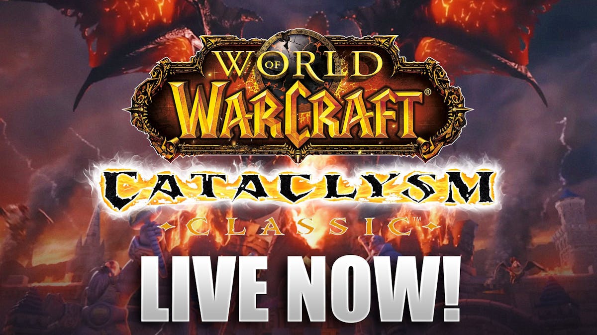 World of Warcraft Cataclysm Classic logo and the phrase LIVE NOW!