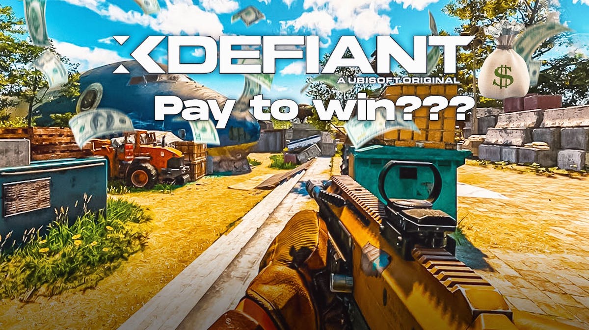 XDefiant logo and gameplay with the question Pay to Win???