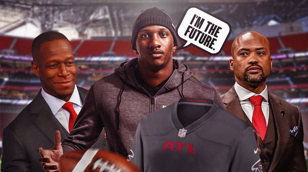 2024 NFL Draft, Falcons first round pick Michael Penix Jr. saying he's the future to GM Terry Fontenot and head coach Raheem Morris