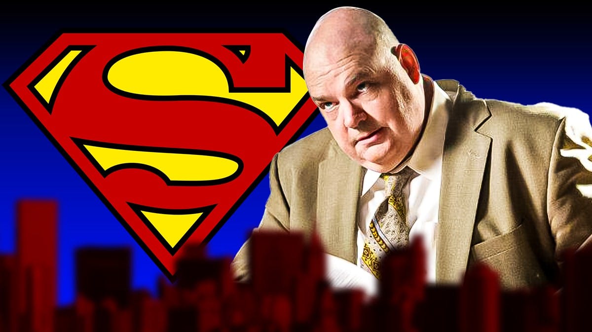 Superman logo with actor Pruitt Taylor Vince.