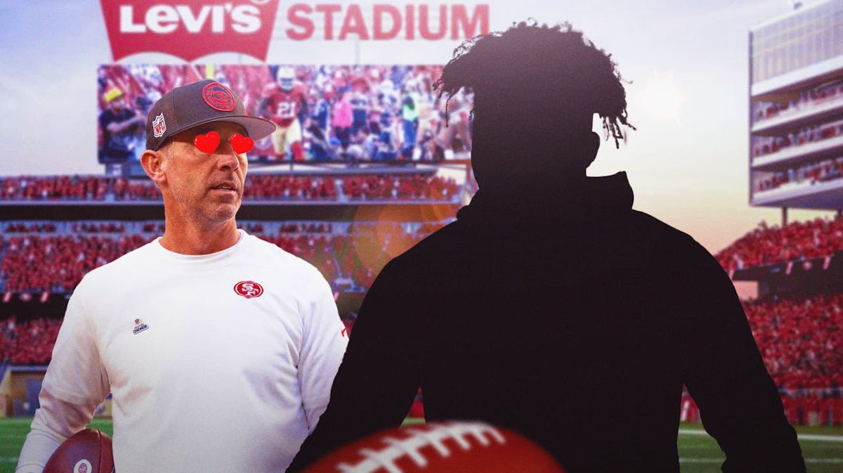 Isaas Guerendo as a silhouette. Kyle Shanahan with heart eyes