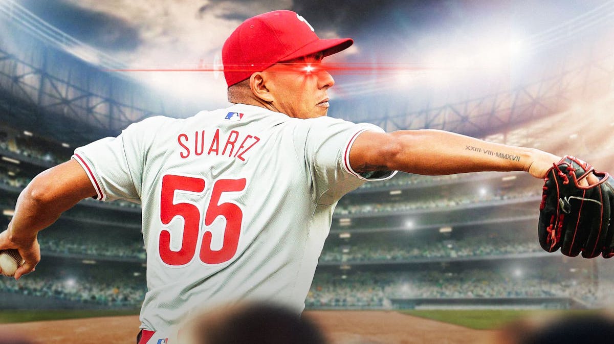 Ranger Suarez (Phillies) pitching and with woke eyes