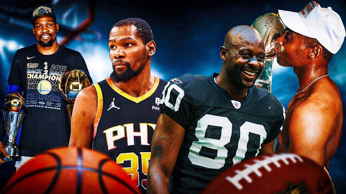 Phoenix Suns forward Kevin Durant and legendary wide receiver Jerry Rice